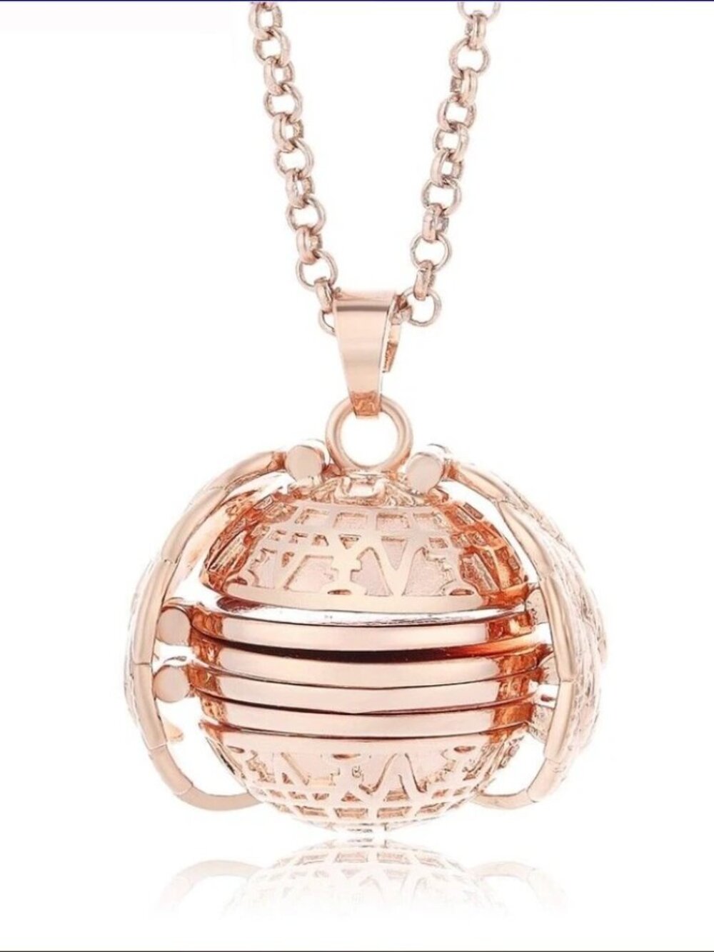 Rose Gold Picture Locket Necklace Hidden Photo Pendant Memory Keepsake Gift - Picture 3 of 7